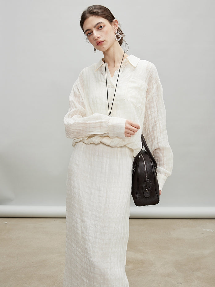 Loose-Fitting Shirt Or Long Straight Skirt_BDHL7193