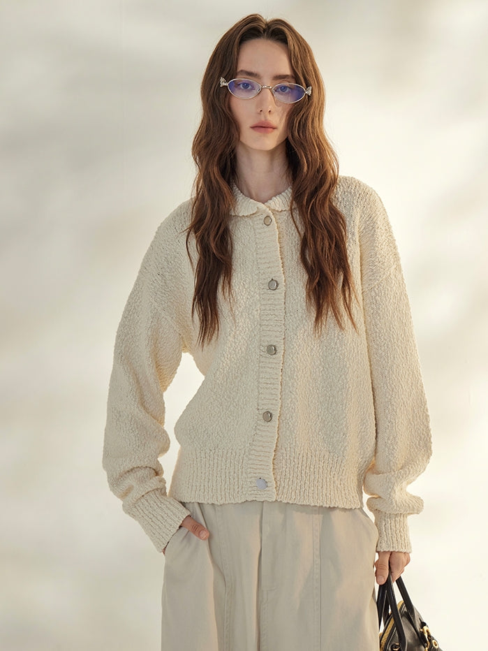 Retro Lapel Knit Cardigan_BDHL7690