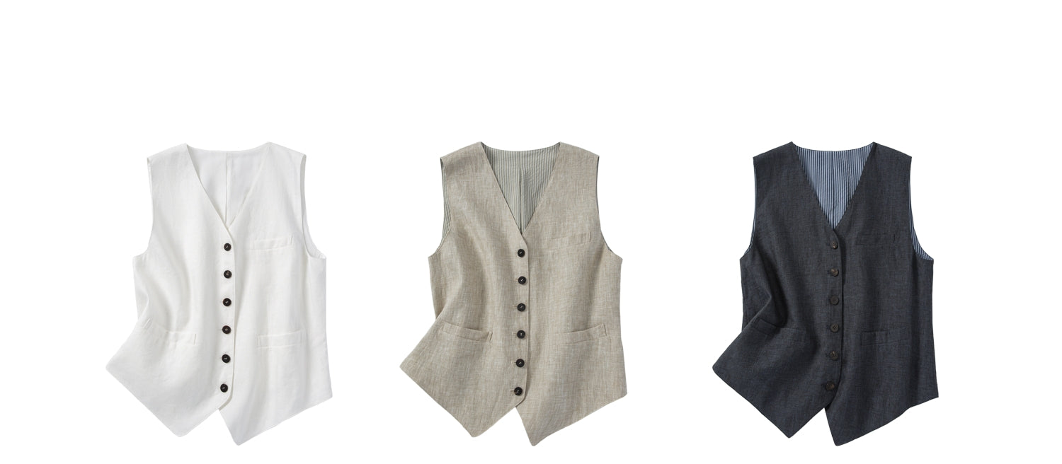 V-Neck Multi-Button Vest_BDHL7614