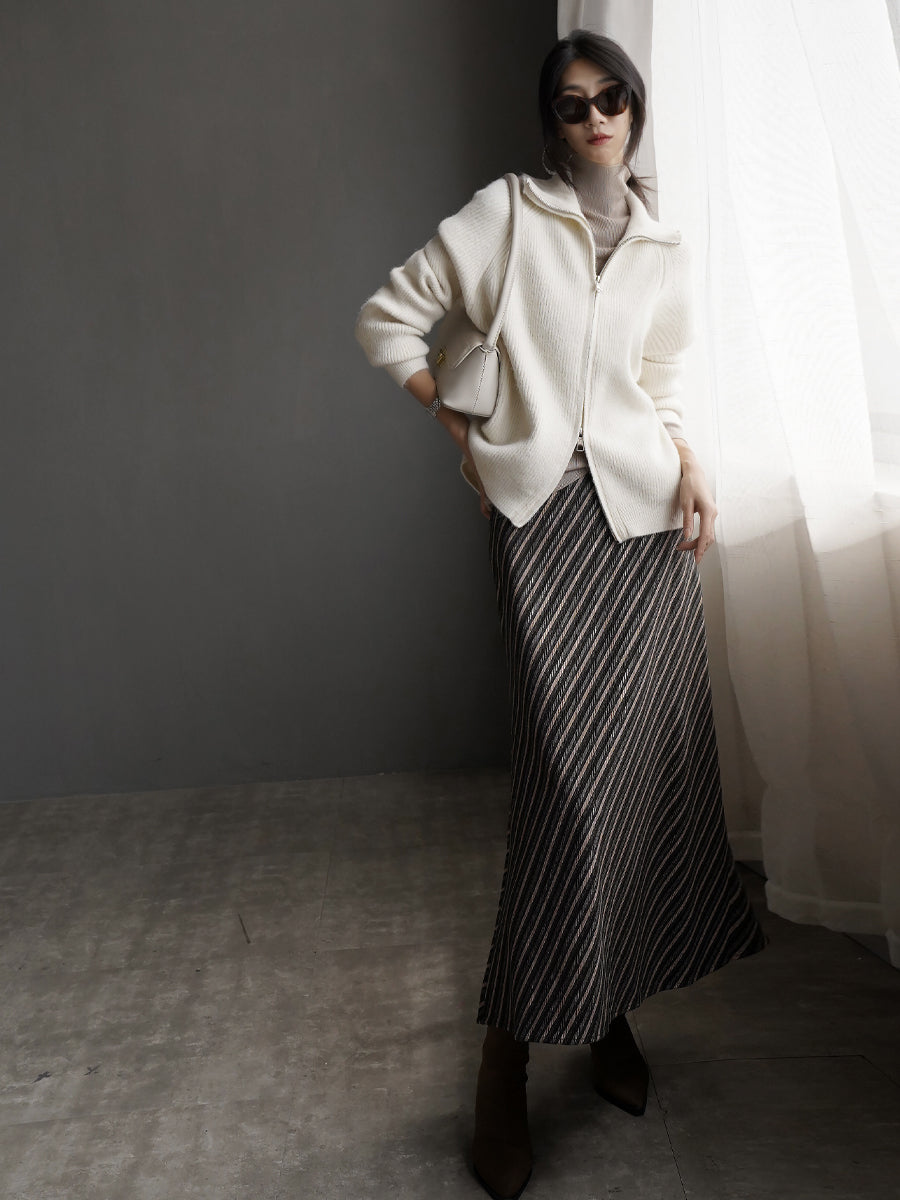 Zip-Up Knitted Cardigan_BDHL7935