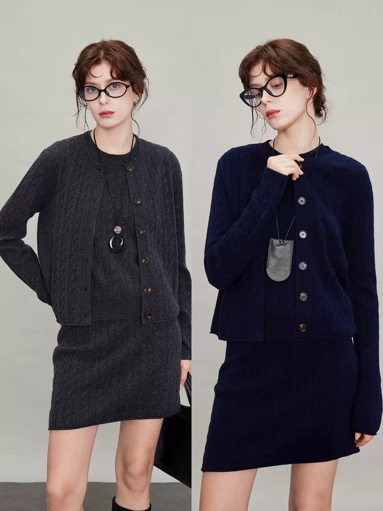 Cable-Knit Cardigan Or Vest Or Skirt_BDHL6627