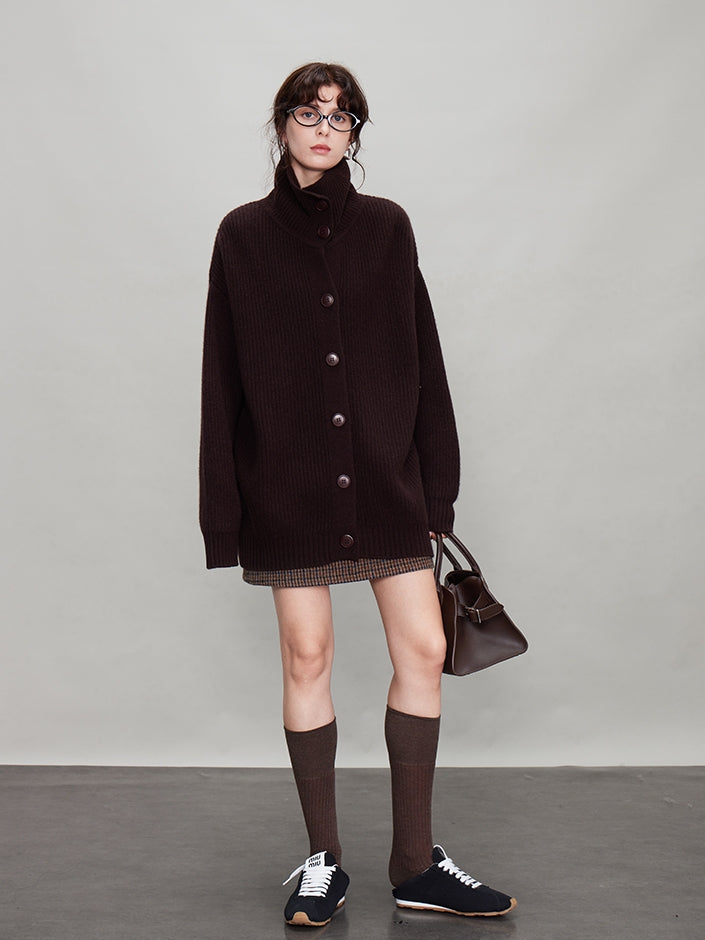 厚針織長版翻領開襟衫_BDHL7942