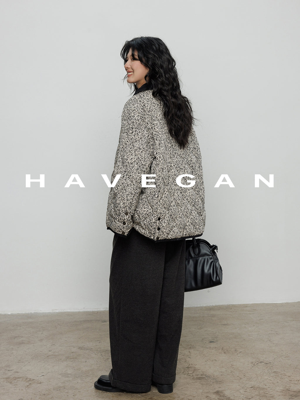 翻領花卉羽絨衣_BDHL7887