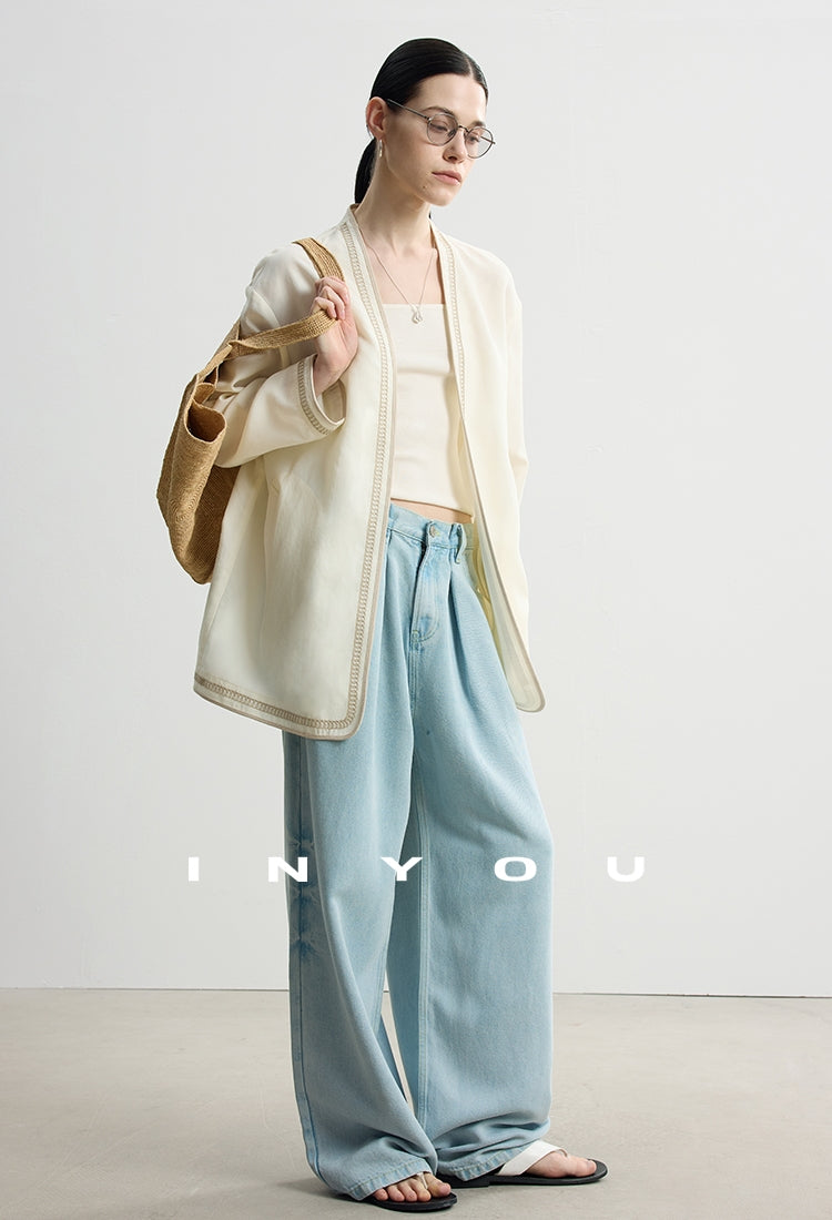 Collarless Embroidered Jacket_BDHL7486