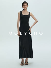 Square Neck Sleeveless Dress_BDHL7397