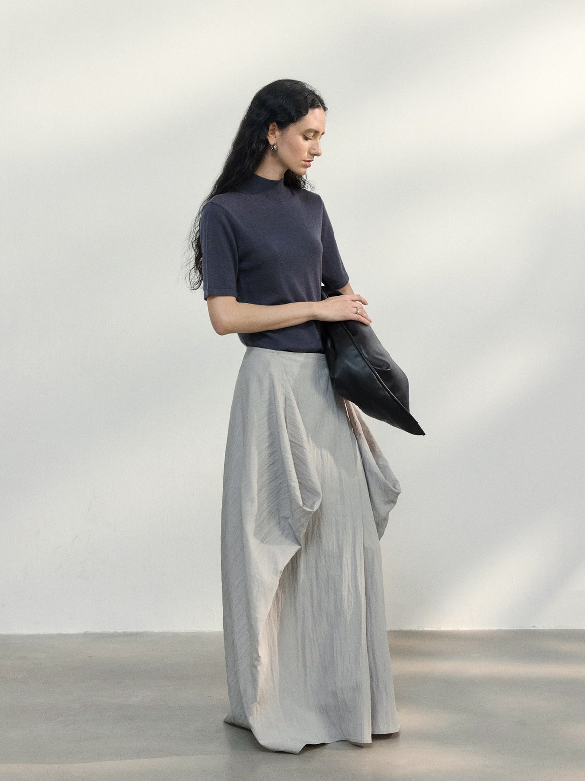 Cocoon Shape Long Skirt_BDHL7482
