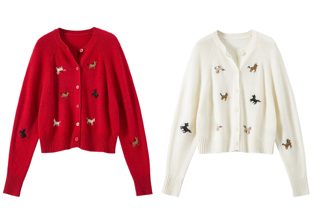 Beaded Embroidery Knit Top Or Cardigan_BDHL8121