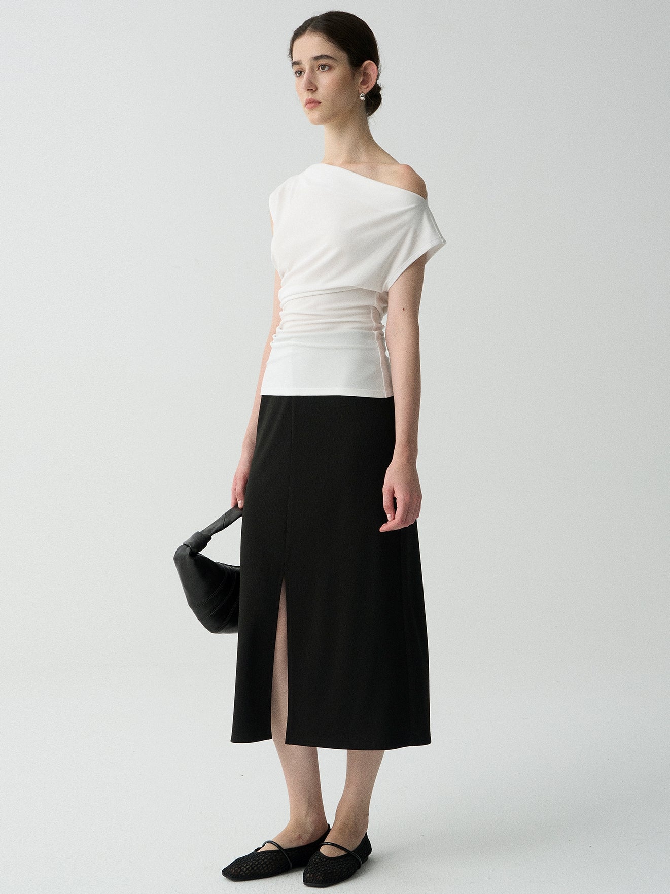 One-Shoulder Draped Tops_BDHL7625