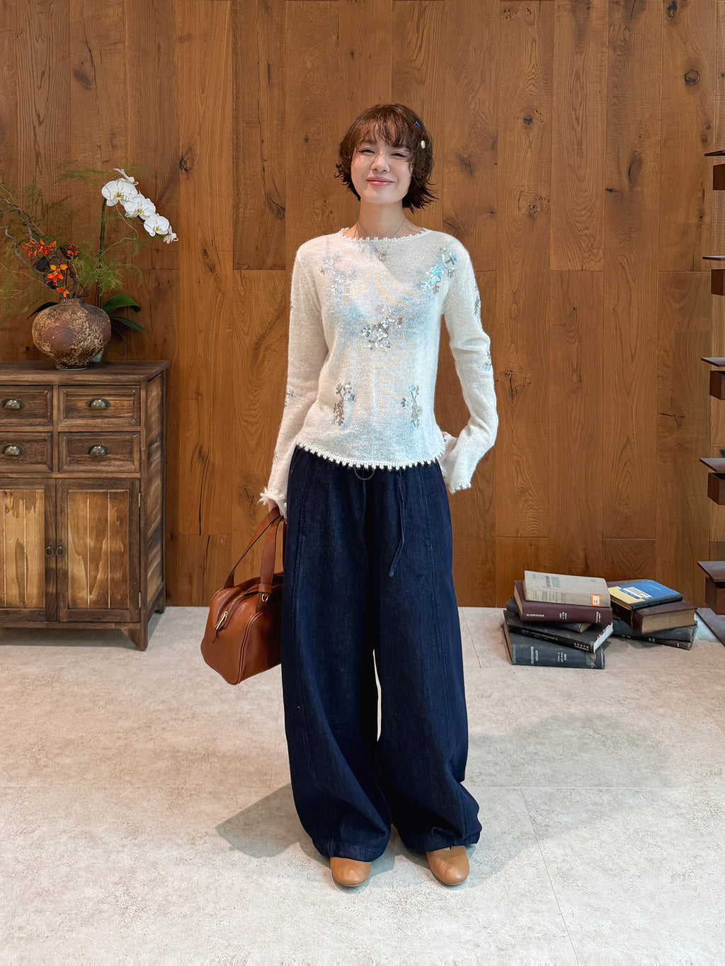 Snowflake Sequin Knit Sweater_BDHL8422