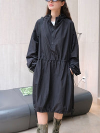 Drawstring Hooded Dress_BDHL6536