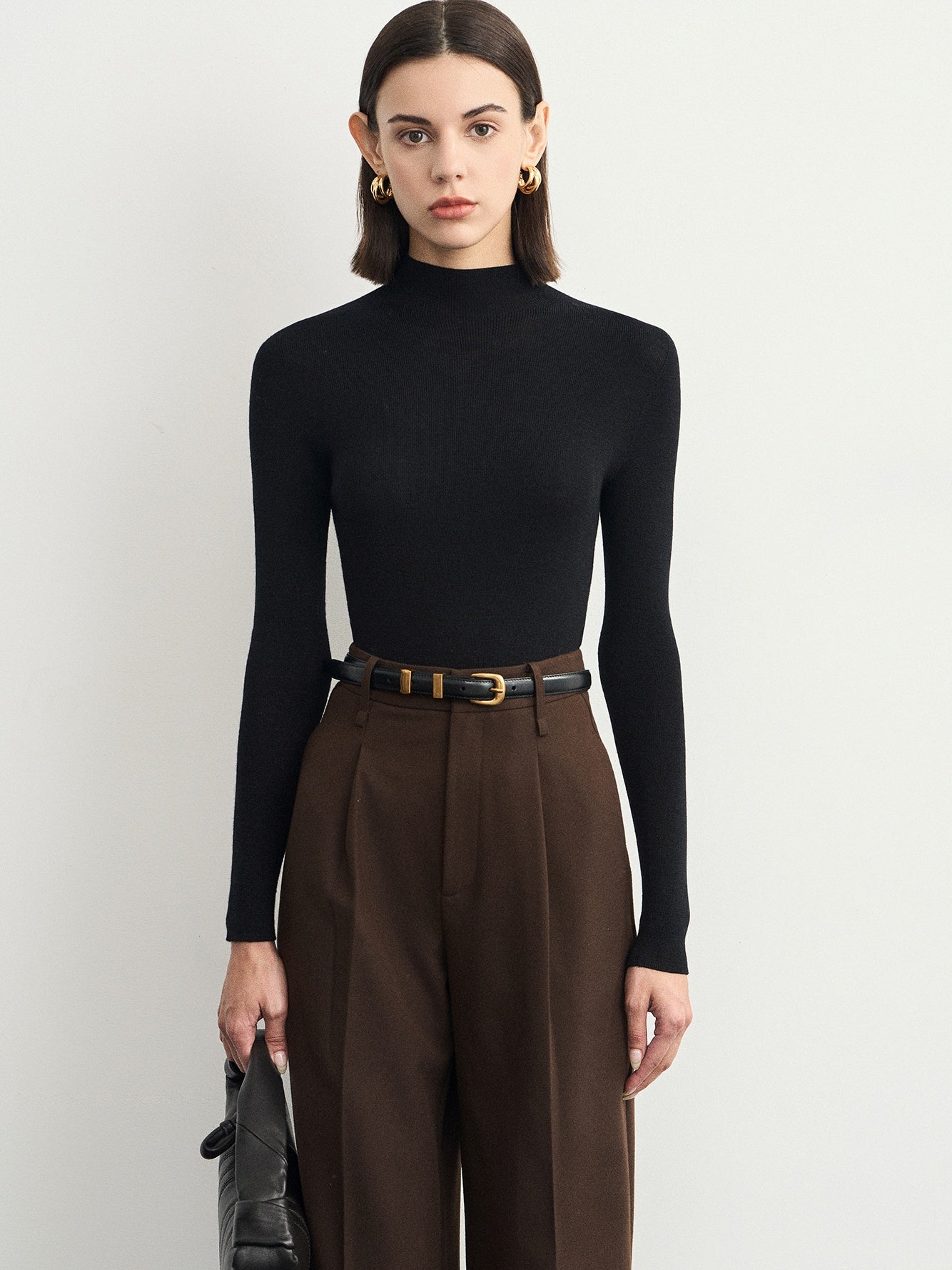 Seamless Half Turtleneck Tops_BDHL6623
