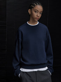 Navy Blue Faux Two-Piece Sweatshirt_BDHL6569