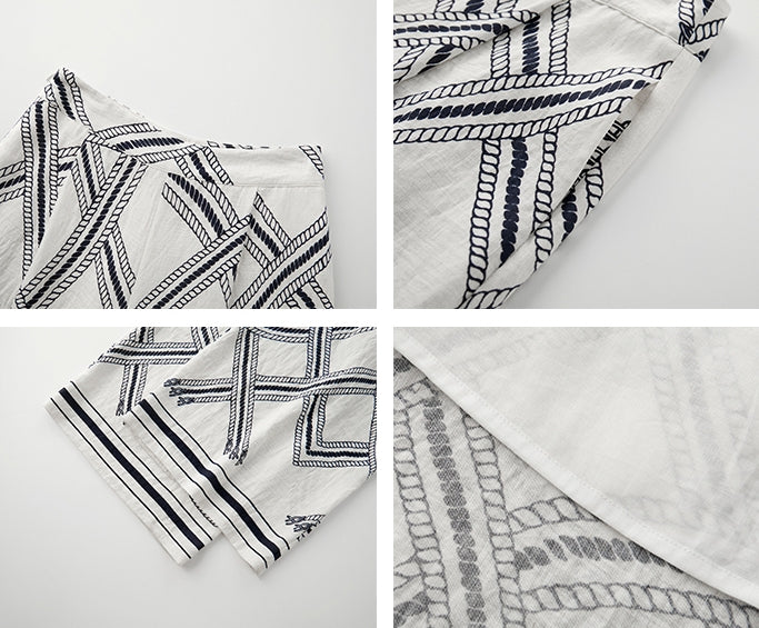 Chain Print Loose-Fitting Pants_BDHL7536