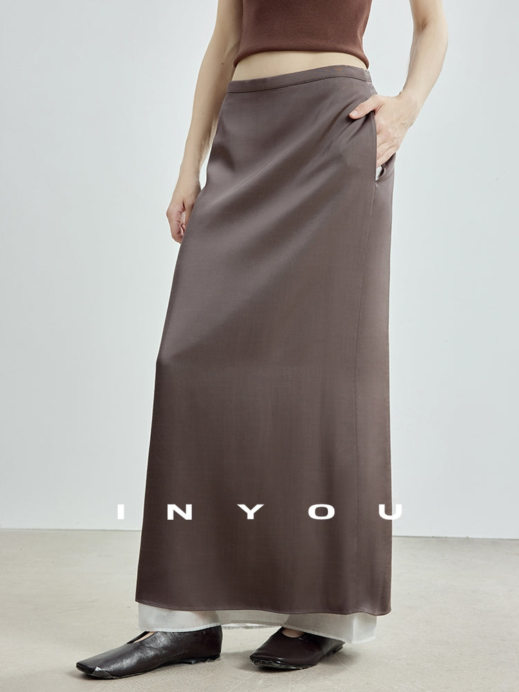 Double-Layer Back Slit Skirt_BDHL7718