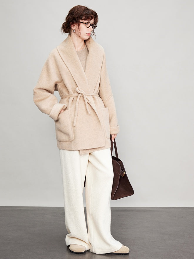 Bathrobe Short Large Lapel Coat_BDHL6684