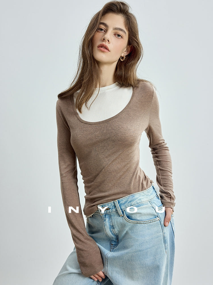 V-Neck Long-Sleeved Tops Or Sleeveless Tops_BDHL7719