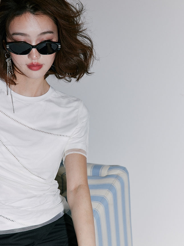 Hollow Mesh Faux-Style T-Shirt_BDHL7539