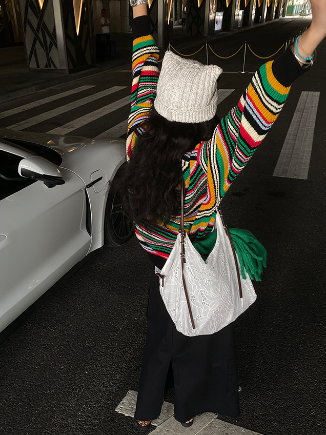 Multi-Coloured Loose Stripe Pullover_BDHL6731