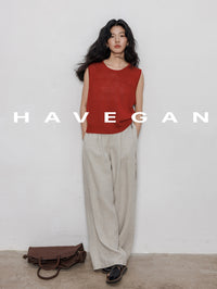 Round Neck Sleeveless Tops_BDHL7233