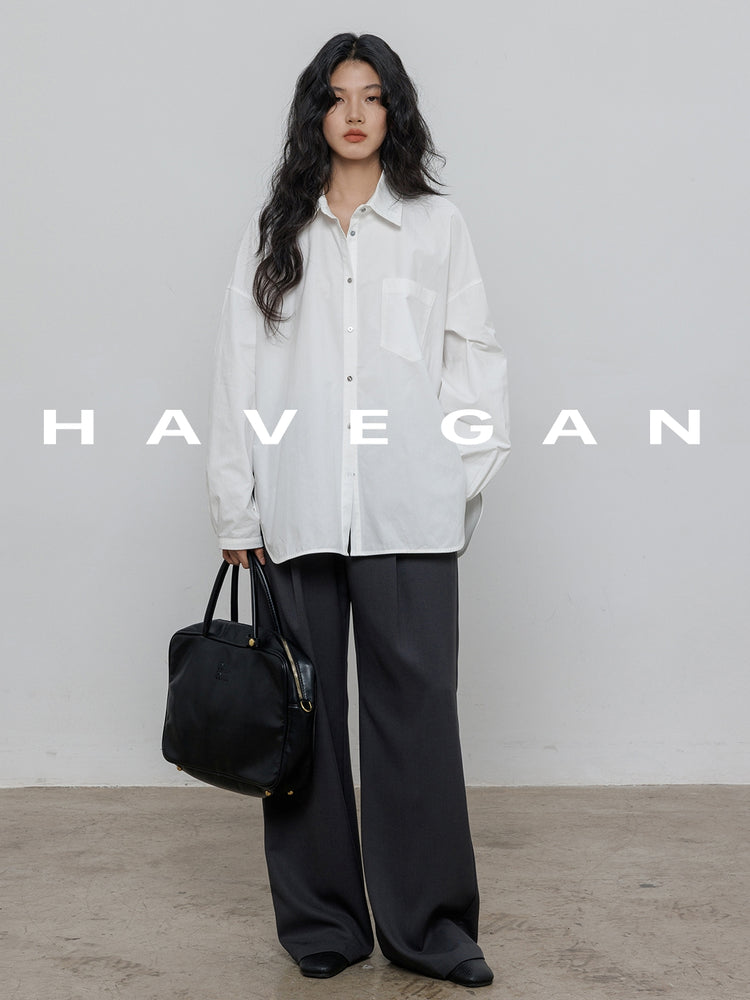 Hem Slit Design Shirt_BDHL7231