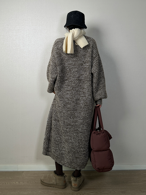 Loose Thick Knit Long Dress_BDHL6729
