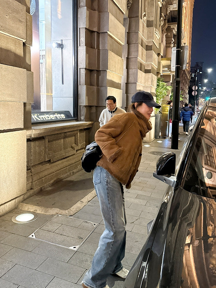 Stand-collar short-length jacket_BDHL8126