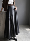 Slimming Leather Long Skirt_BDHL7934
