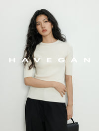 High Neck Slim Knit Tops_BDHL7230