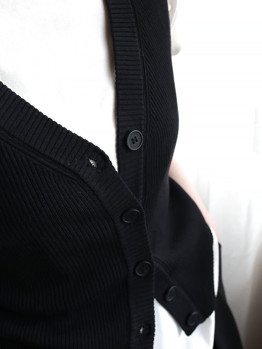 V-Neck Knit Sleeveless Tops_BDHL7574