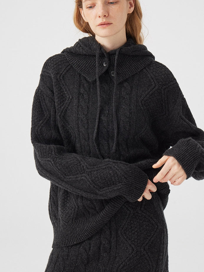 Cable Knit Tops Or Skirt Or Hood_BDHL8120