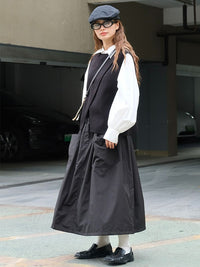 3D Pocket A-Line Long Skirt_BDHL6532