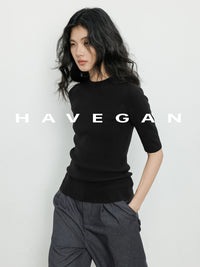 High Neck Slim Knit Tops_BDHL7230