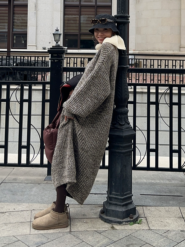 Loose Thick Knit Long Dress_BDHL6729