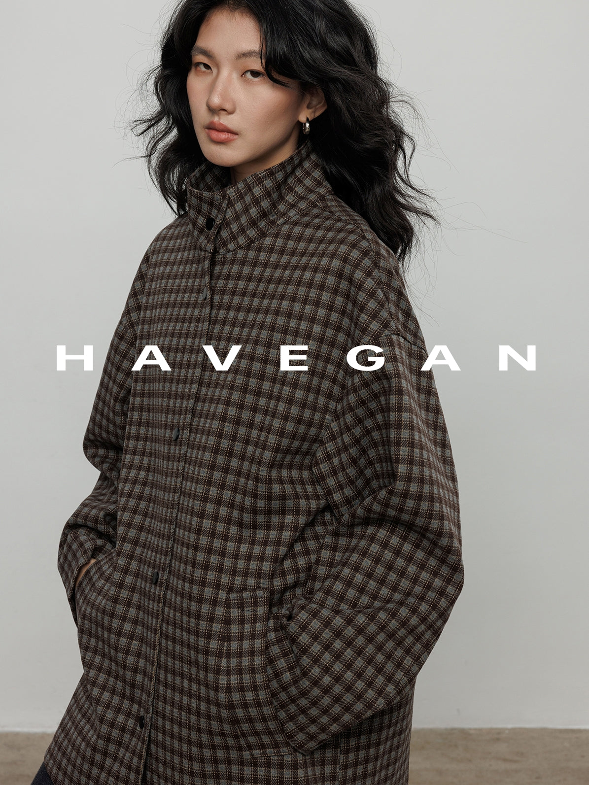 立領格紋上衣_BDHL7961