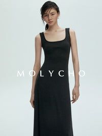 Square Neck Sleeveless Dress_BDHL7397