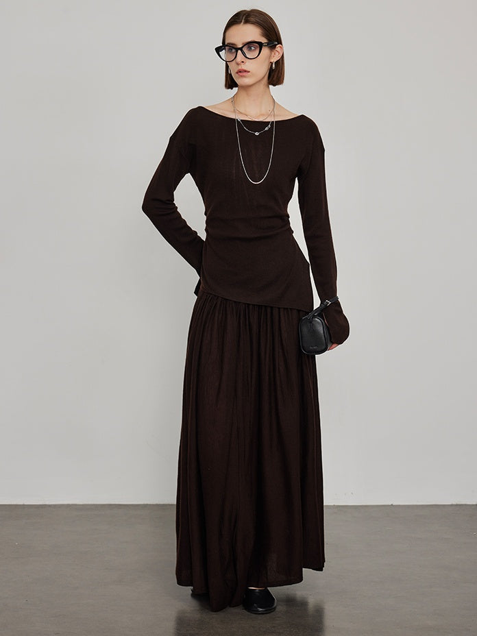 Knitted Slit Tops or Pleated Skirt_BDHL6450