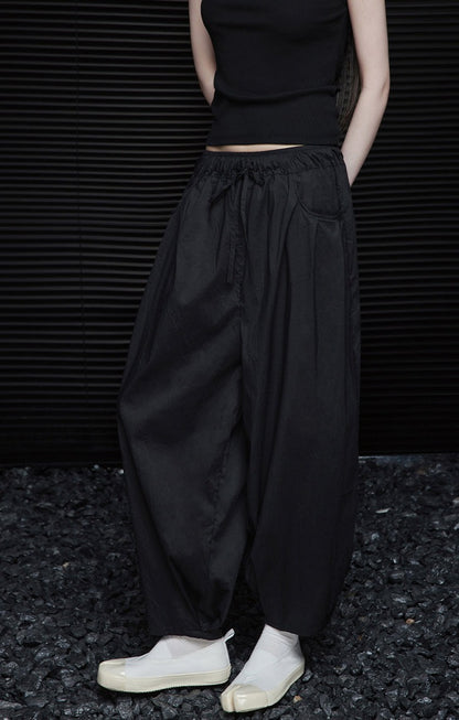 Black Wide Cropped Pants_BDHL6245