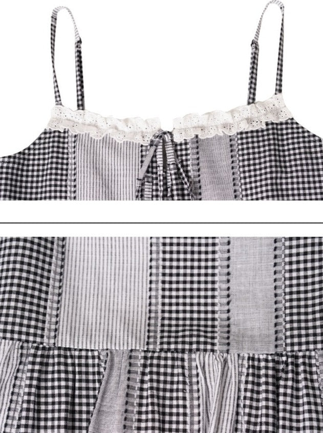 Monotone Plaid Slip Dress_BDHL6183