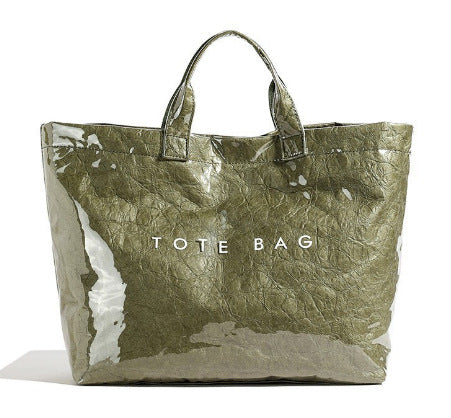 Retro Waterproof Patent Tote Bag_BDHL8200