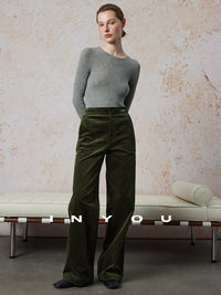 Corduroy Straight Wide Pants_BDHL6660