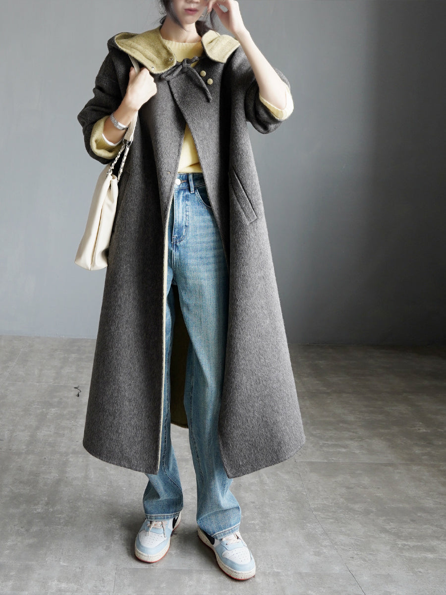 Hooded Relaxed Fit Long Coat_BDHL7926