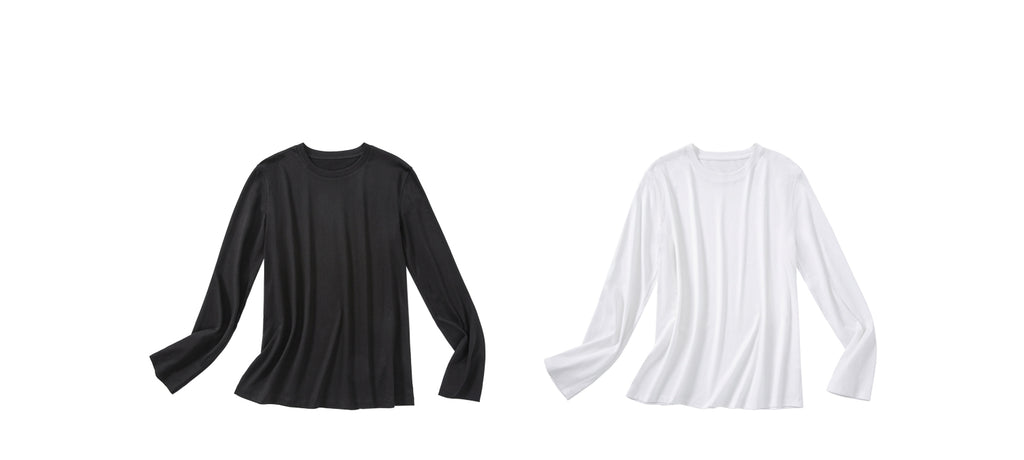 Slim Round Neck Long Sleeve Tops_BDHL7665