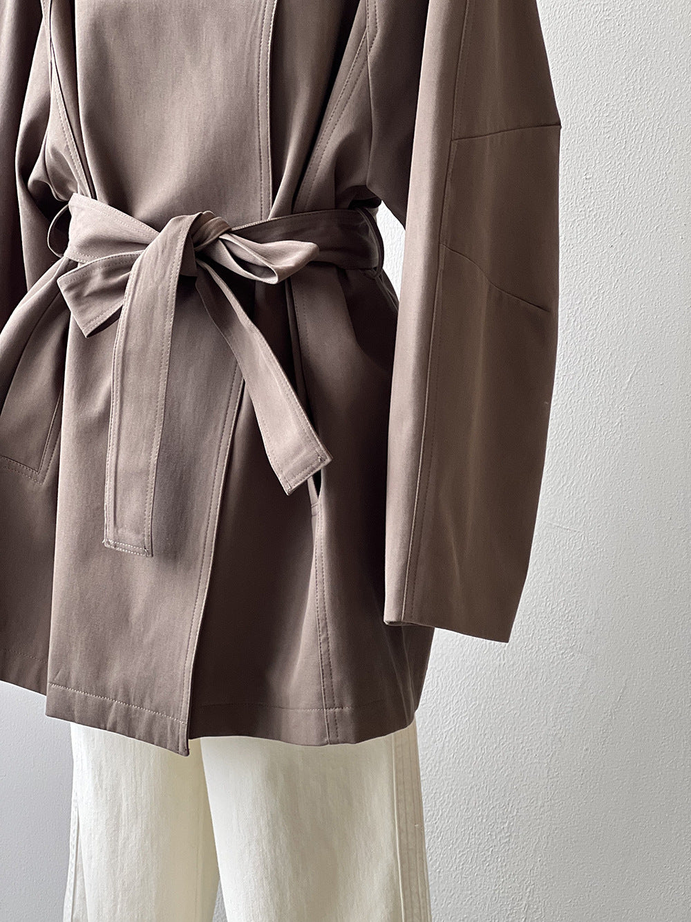 Retro Stand Collar Trench Coat_BDHL7126