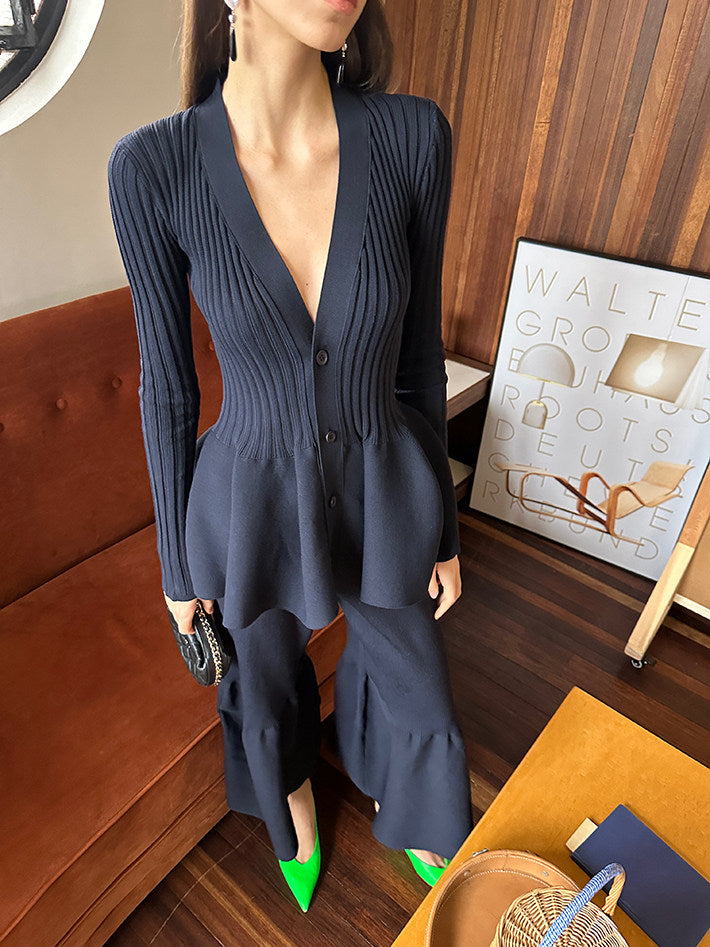 彈性針織開襟衫或褲子_BDHL8055