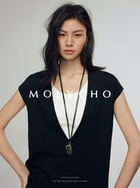 Deep V-Necks Knitted Vest_BDHL7242