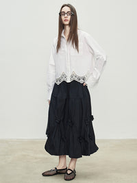 Lace Hollow Hem Shirt_BDHL7096