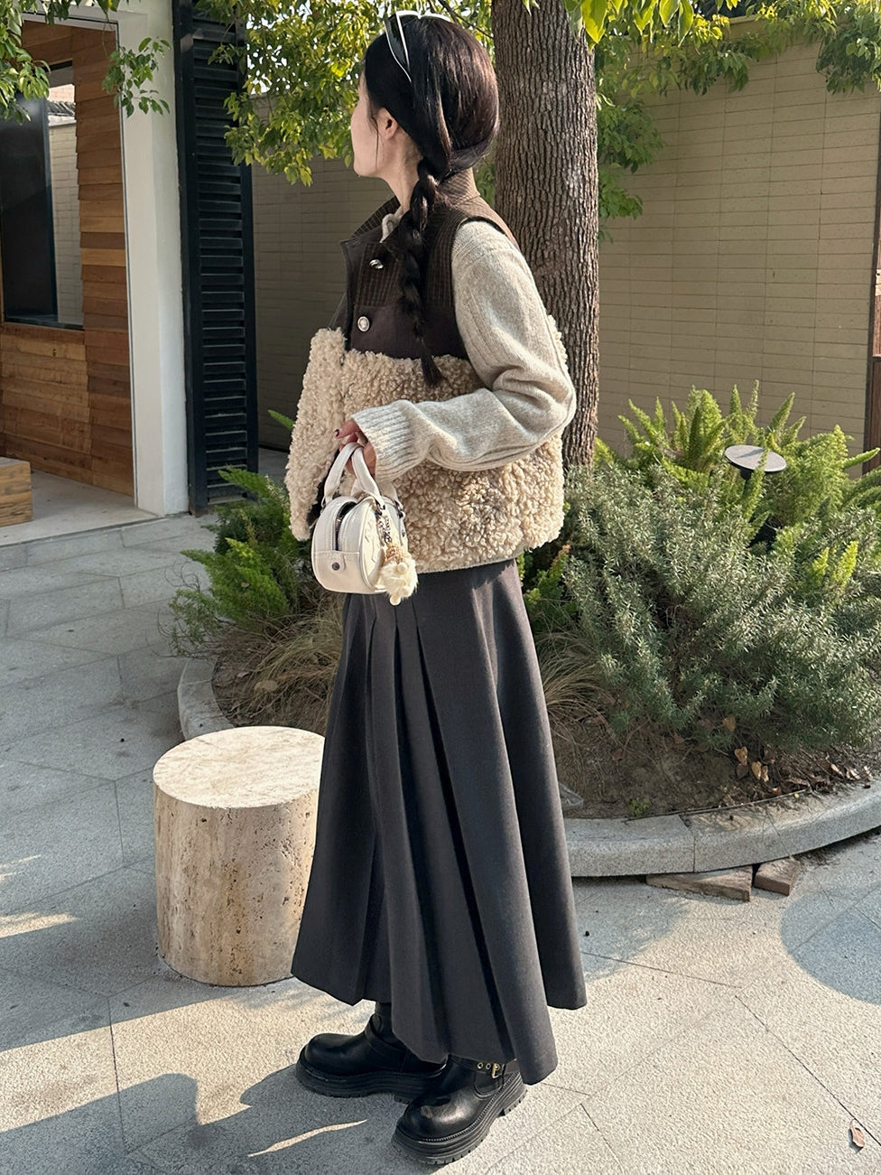 撞色毛絨背心_BDHL8087