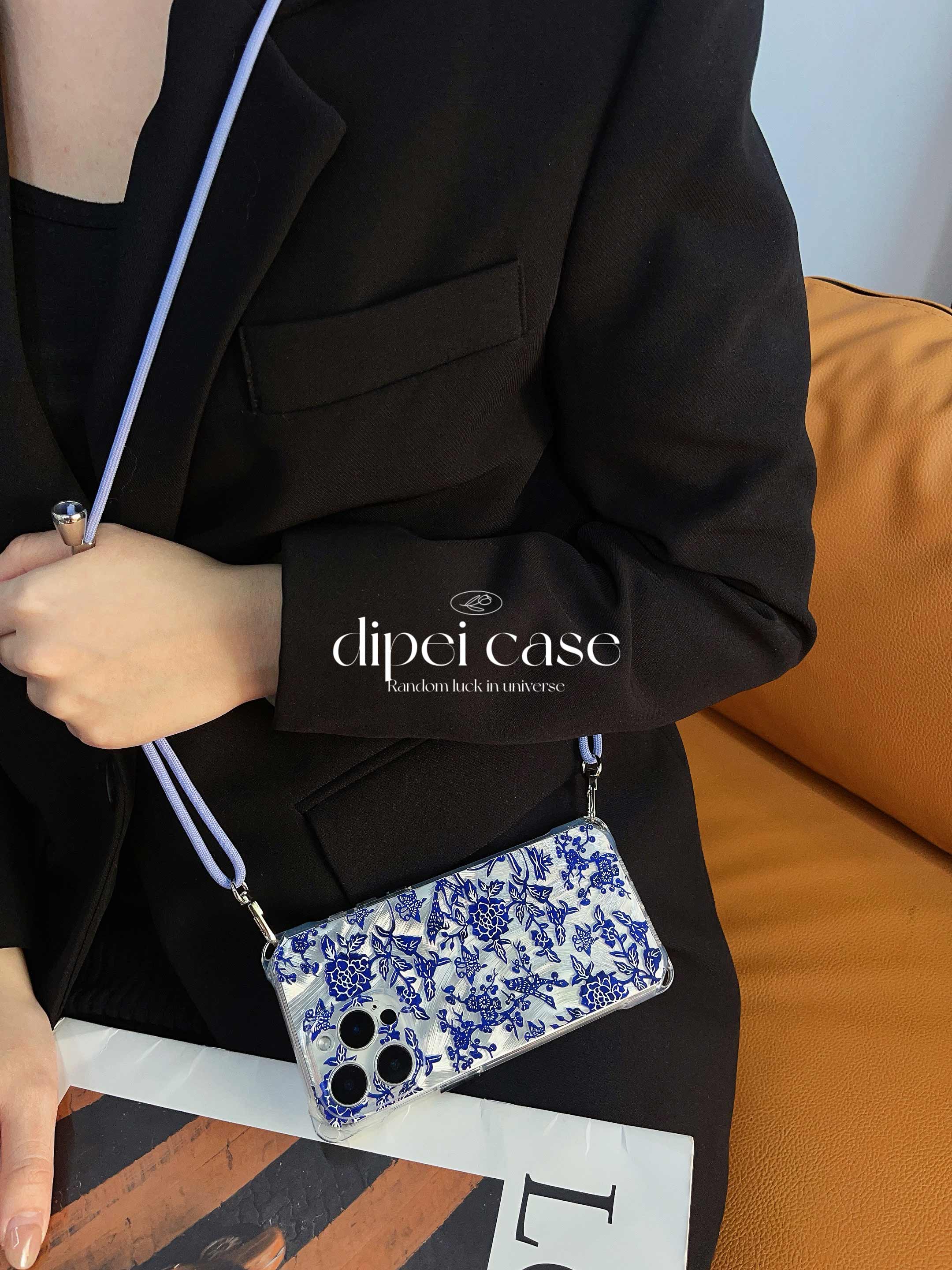 藍白花朵 iPhone 手機殼_BDHL7862