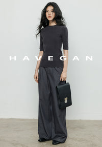 High Neck Slim Knit Tops_BDHL7230