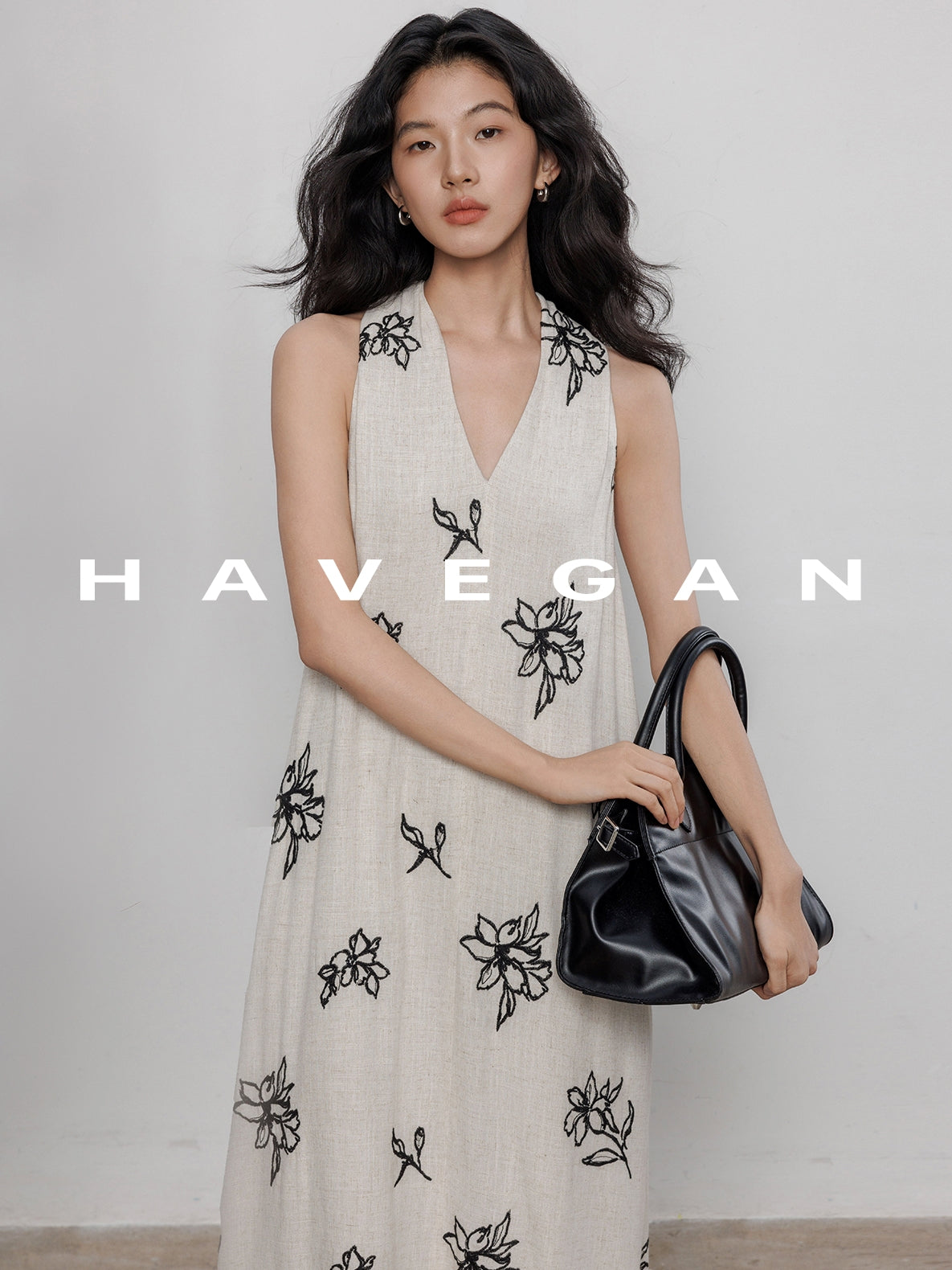 Floral Casual V-Neck Dress_BDHL7238